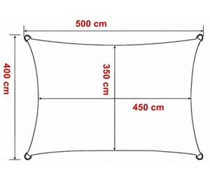 Tenda a vela, telo ombreggiante gazebo, piscina, giardino rettangolare 4x5mt