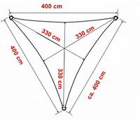 Tenda a vela, telo ombreggiante gazebo, piscina, giardino triangolare 4x4x4mt