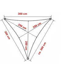 Tenda a vela, telo ombreggiante gazebo, piscina, giardino triangolare 3x3x3mt