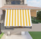 Tenda da sole a caduta con bracci 250cm telo impermeabile giallo e bianco Golisa