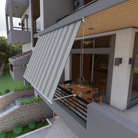 Tenda da sole a caduta con bracci per balcone terrazzo finestra 250cm Grigio Verde Golisa