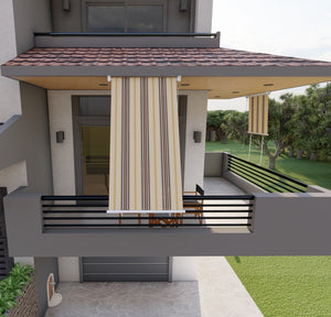 Tenda da sole per balcone con bracci, impermeabile 100cm Beige Marrone Golisa