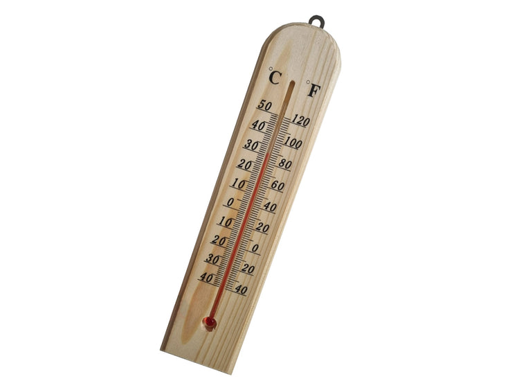 Termometro Analogico Ambiente In Legno Per Esterno Giardino e Interno -40&deg;C--+50&deg;C 270X60X9mm