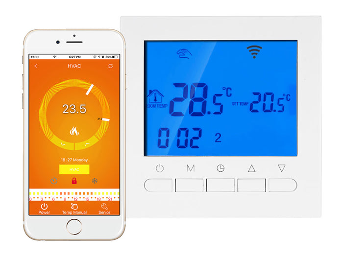 Termostato Digitale Per Riscaldamento Elettrico Stufa Calorifero WiFi Compatibile Con Amazon Alexa Echo e Google Home 16A 220V