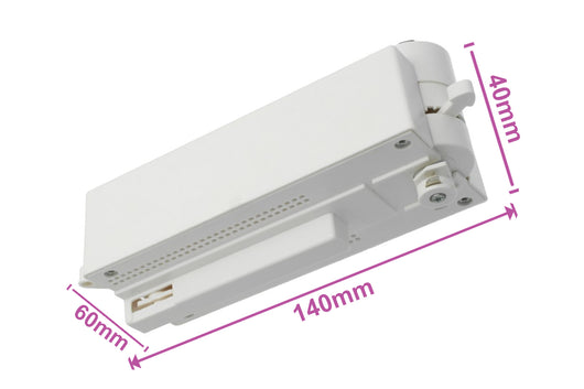 Testa Alimentazione Con Box Led Driver Colore Bianco Per Faro Led Binario Mono Fase CB0070 CB7170 CB7270 CB7370