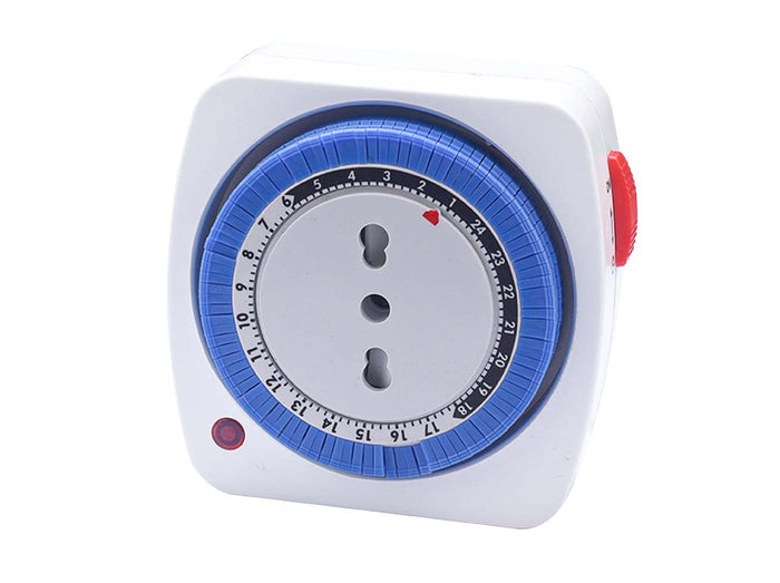 Timer Presa Elettrica Regolabile 24 Ore Con Spina 16A Presa Bipasso 10/16A Max 3500W Dimensione Compatto