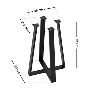 Gamba Centrale Kemijà¤rvi per Mobili Fai da Te 72 x 50 x 50 cm Acciaio Nero [en.casa]