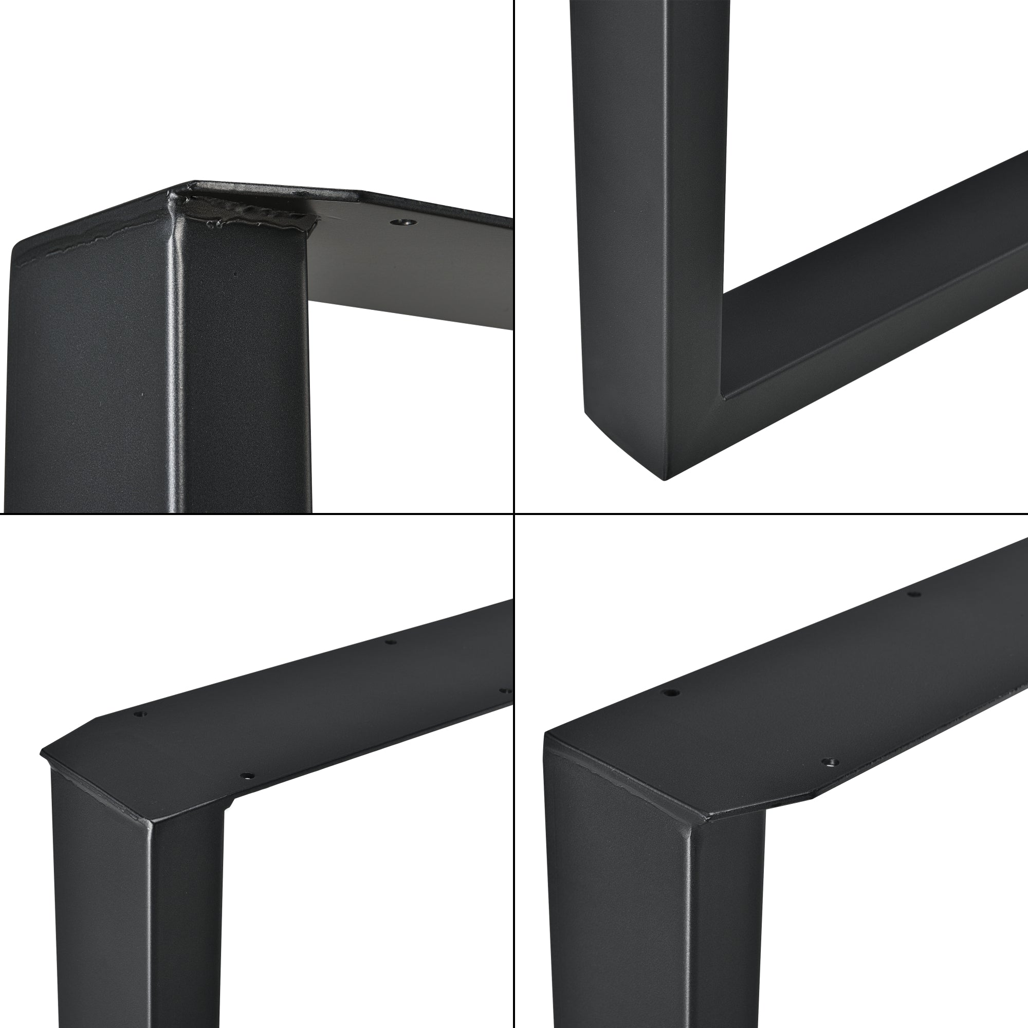 Set di 2 Gambe Rettangolari 'Makers' in Acciaio per Mobili Fai da Te (LxA) 90 x 72 cm - Nero [en.casa]