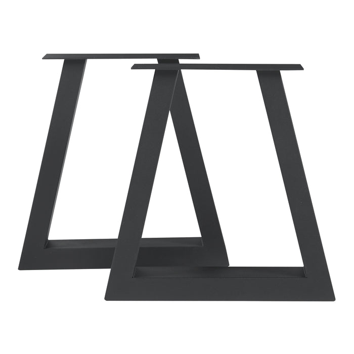 Set di 2 Gambe Trapezoidali Greiling per Mobili Fai da Te - Altezza 40 cm - Acciaio Nero [en.casa]