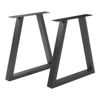 Set di 2 Gambe Trapezoidali Greiling per Mobili Fai da Te - Altezza 72 cm - Acciaio Nero [en.casa]