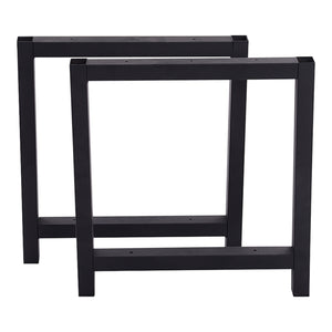 Set di 2 Gambe in Acciaio 'Møn' per Mobili Fai da Te (AxL) 43 x 45 cm Rettangolare - Nero Opaco [en.casa]