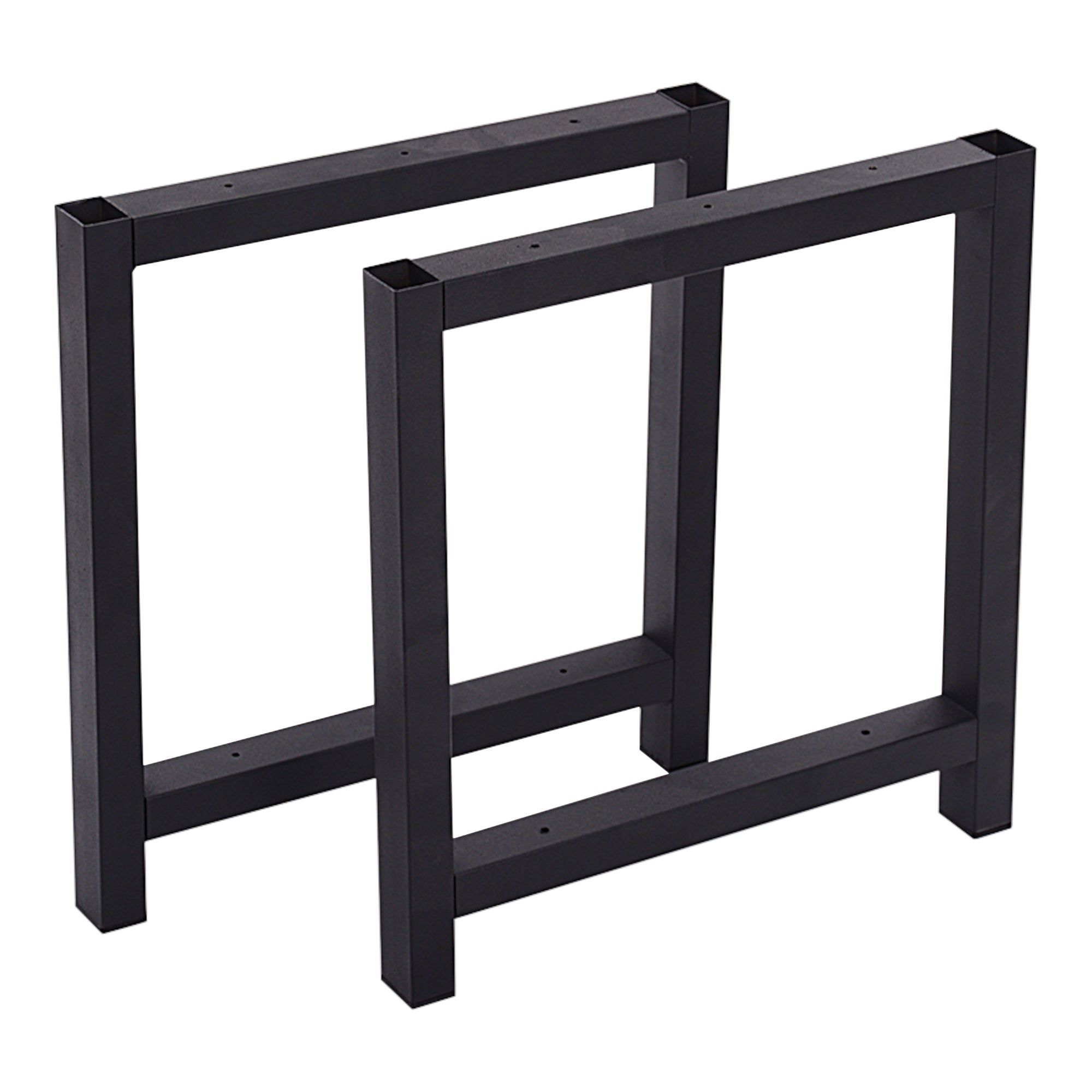 Set di 2 Gambe in Acciaio 'Møn' per Mobili Fai da Te (AxL) 43 x 45 cm Rettangolare - Nero Opaco [en.casa]