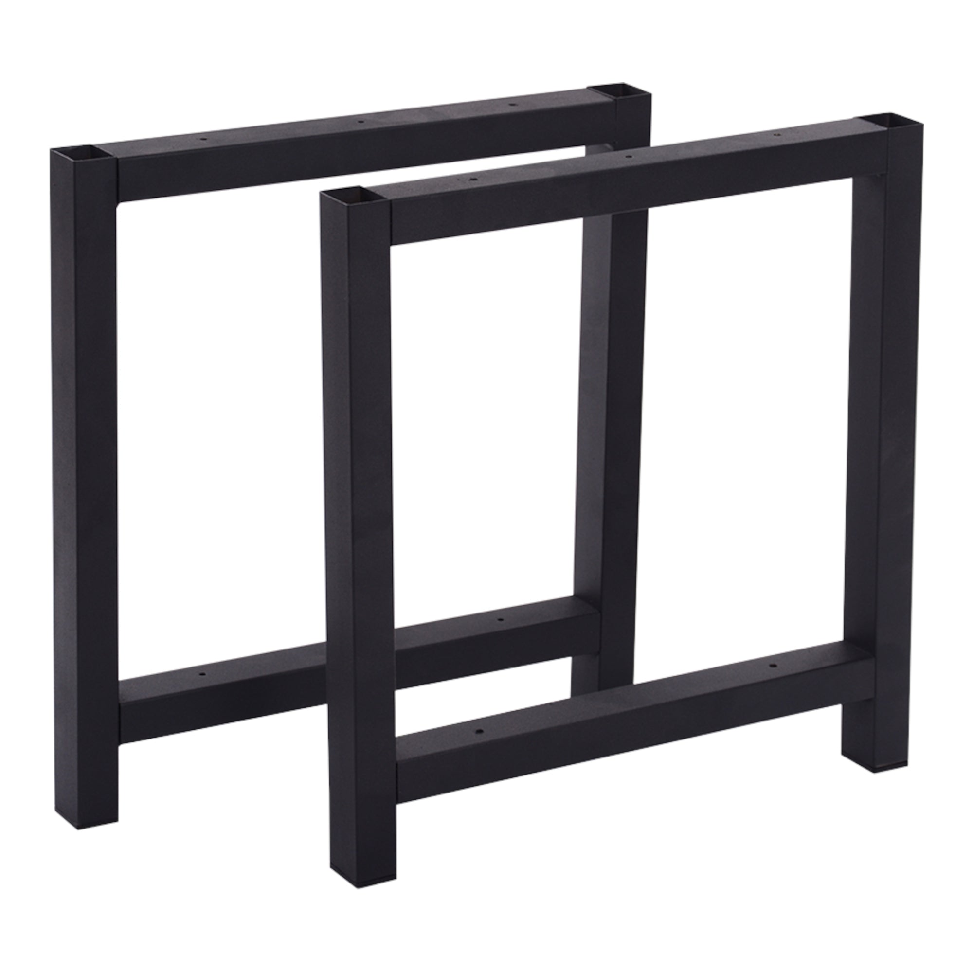 Set di 2 Gambe in Acciaio 'Møn' per Mobili Fai da Te (AxL) 43 x 45 cm Rettangolare - Nero Opaco [en.casa]