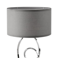 Lampada da Comodino Torquay Paralume Cilindrico in Tessuto Grigio 30 x 18 cm lux.pro