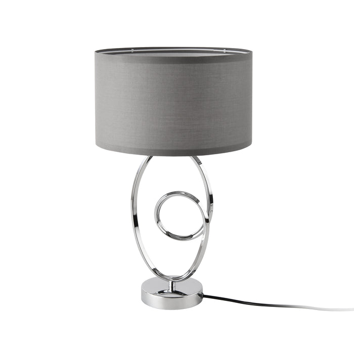 Lampada da Comodino Torquay Paralume Cilindrico in Tessuto Grigio 30 x 18 cm lux.pro