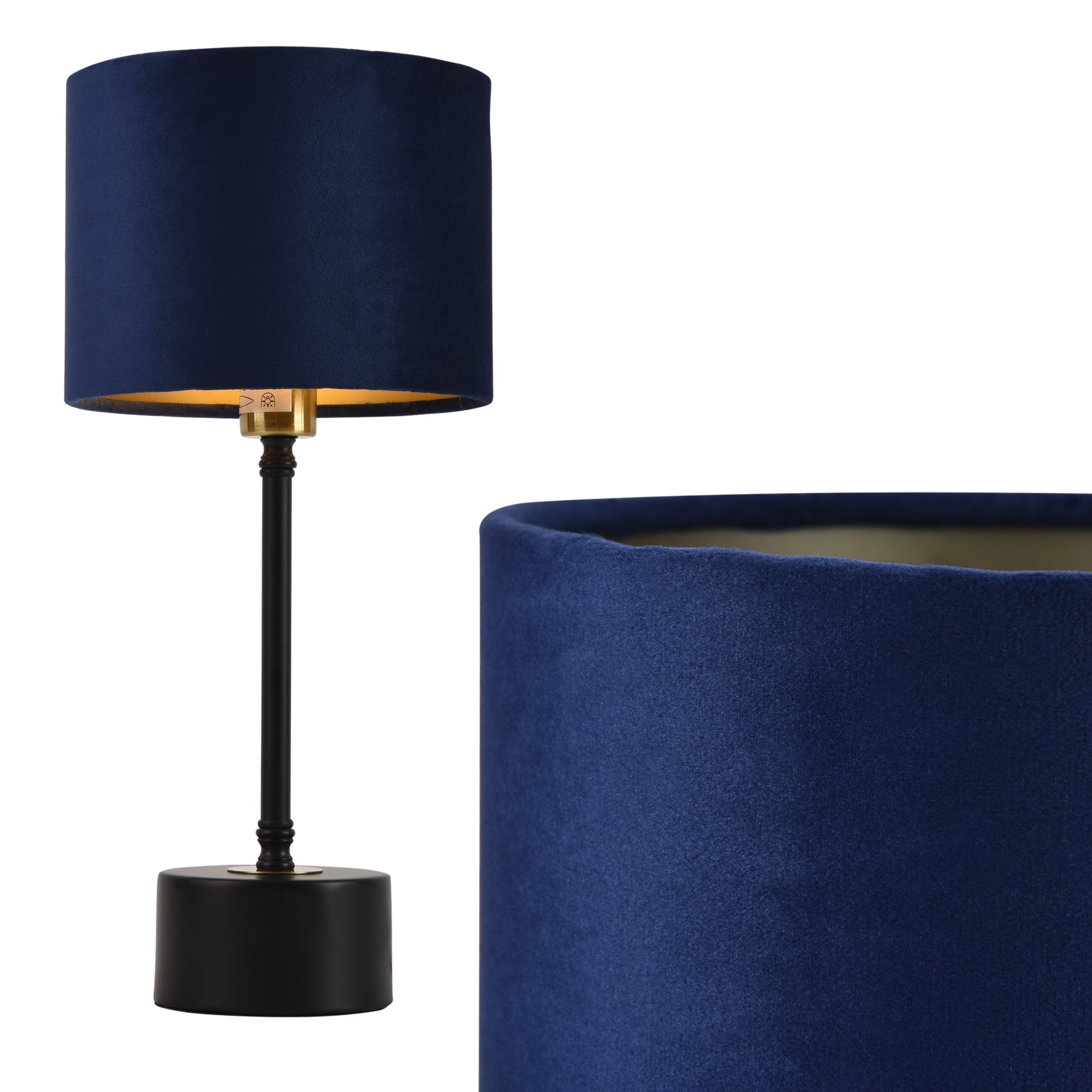 [lux.pro] Lampada da Tavolo Deventer Lampada da Scrivania 39 cm x à¸18 cm Design Metallo Flanella Nero Blu