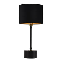 Lampada da Tavolo Deventer Lampada da Scrivania 39 cm x ø18 cm Paralume in Flanella Nera [lux.pro]