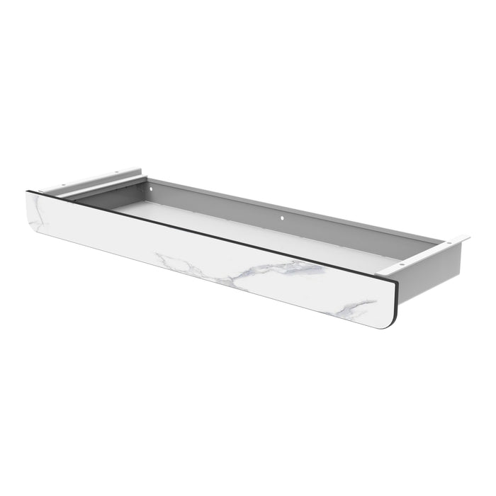 Cassetto Sotto Scrivania Sidmouth Metallo con Frontale in Effetto Marmo Bianco pro.tec