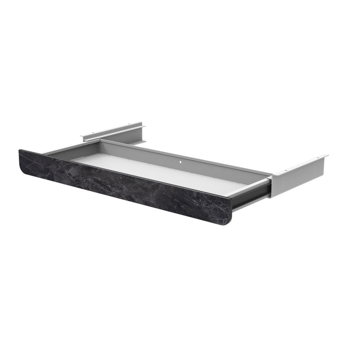 Cassetto Sotto Scrivania Sidmouth Metallo con Frontale in Effetto Marmo Nero pro.tec