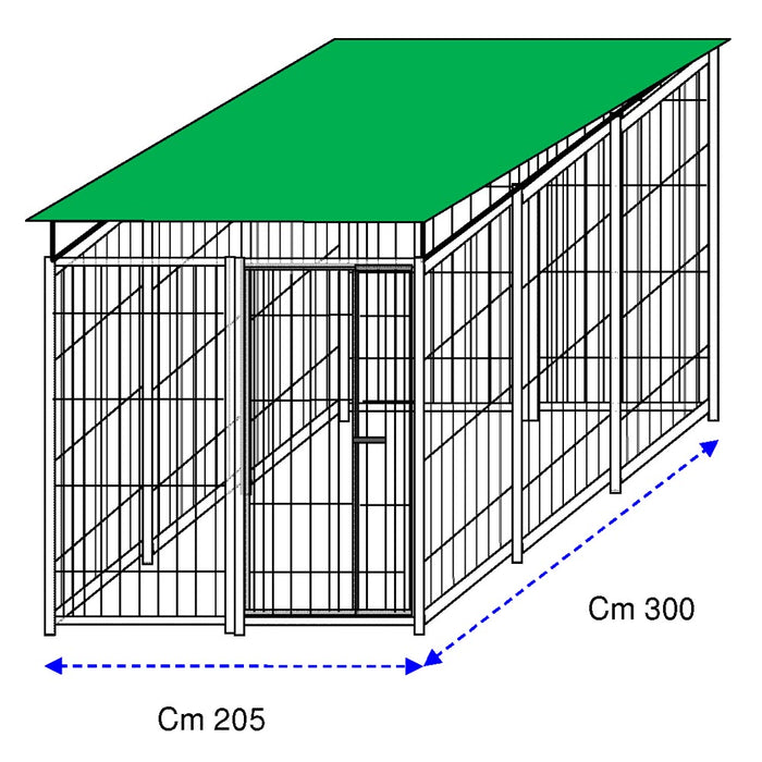 Recinzione da esterno con copertura zincatura a caldo da 300x200x altezza 180 cm