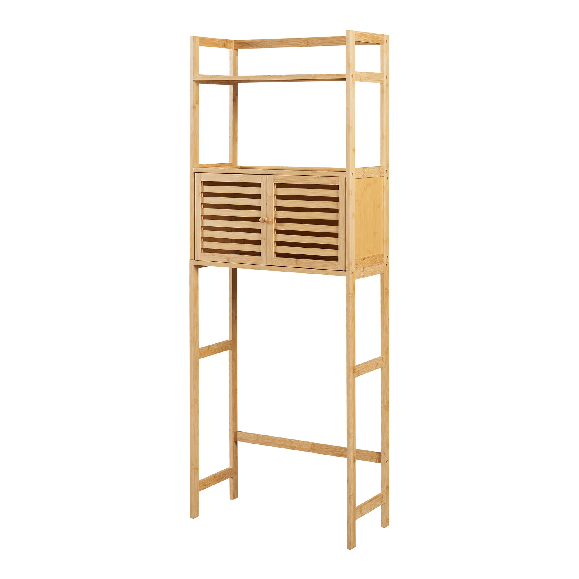 Armadietto Sopra Gabinetto Haugesund Sovrastruttura WC 158x60x26 cm Bambù Naturale [en.casa]