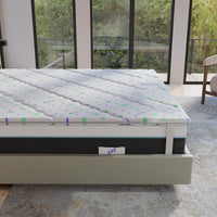 Topper singolo antivirale 90x190cm, Memory foam alto 5 cm, Stop ai batteri, lavabile, Fibra super soft, detraibile