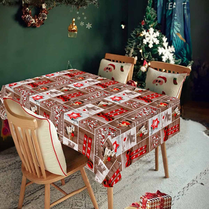 Tovaglia HULE Impermeabile Tema Natale Rettangolare 140X240cm