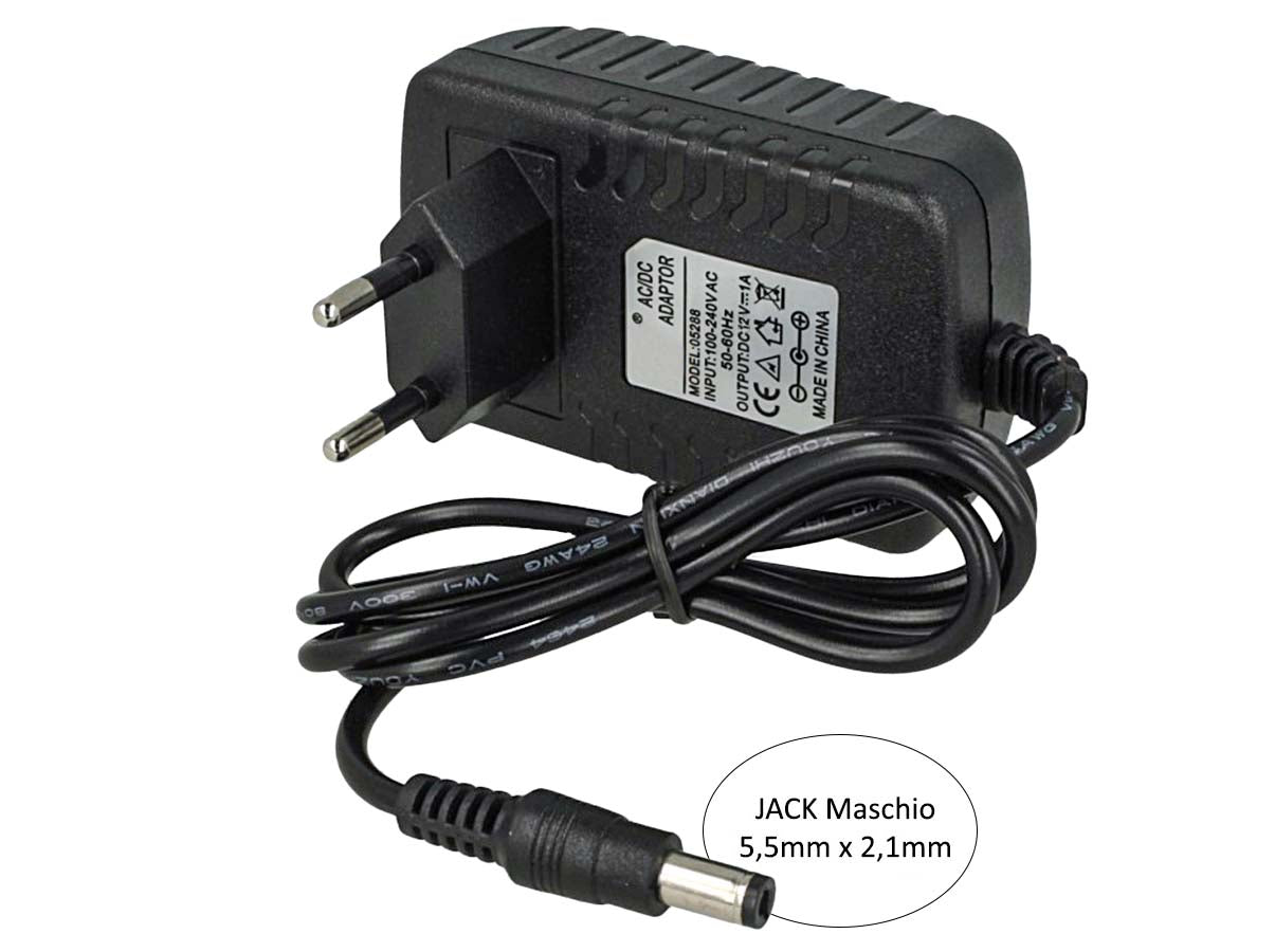 Trasformatore Alimentatore 12W CV 12V 1A Con Spina UE da Presa Casa AC220V a DC 12V 1A