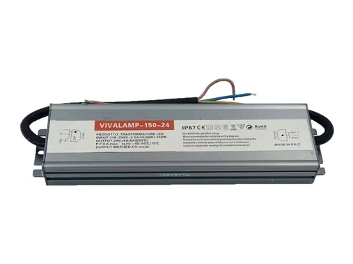 Trasformatore led 150w Alimentatore Led 24v DC Stagno Per Striscia e Lampadine Driver W-150-24V