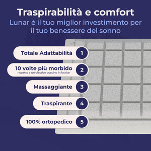 Cuscino in memory foam per Recupero Muscolare - Precisione Laser in Grafite - Lunar