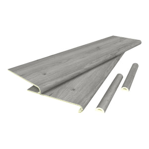 Set di 2 Profili Bunschoten Coprigradini Arrotondati in PVC 120 x 32 x 4,6 cm Effettto Rovere Grigio NEU.HOLZ