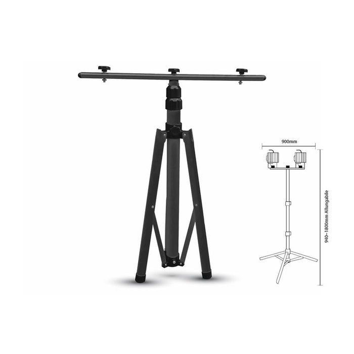 Tripiedi Treppiede Tripod Portafari Multiuso Per 2 Fari Proiettori Uso Cantiere Officina Colore Nera Max 160cm SKU-9546