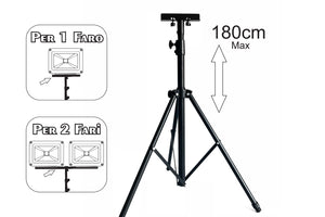 Tripiedi Treppiede Tripod Portafari Multiuso Per Faro Proiettore Uso Cantiere Officina 1 o 2 Faretti Max 180cm Altezza