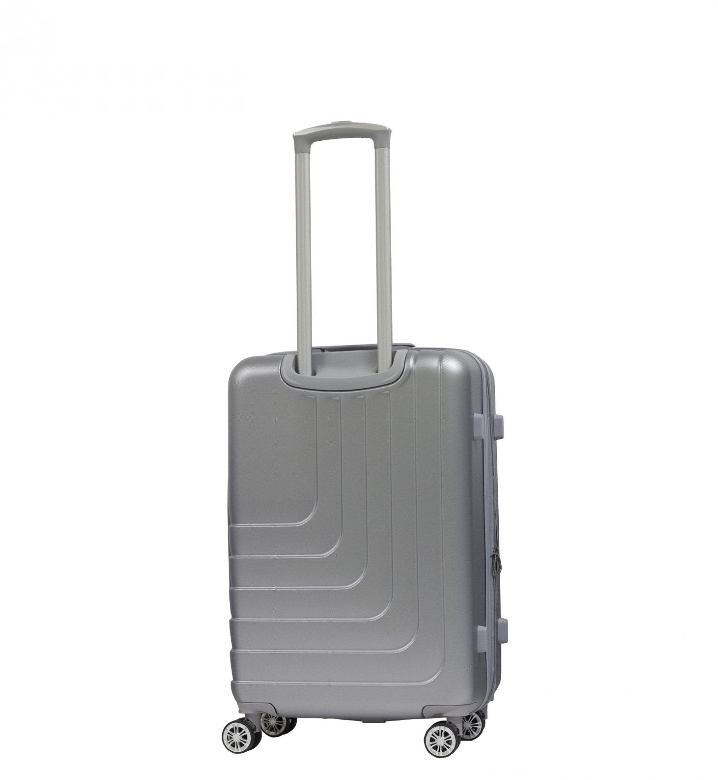 Trolley valigia in ABS rigido espandibile, 4 doppie ruote silver 43x27x67cm Natan