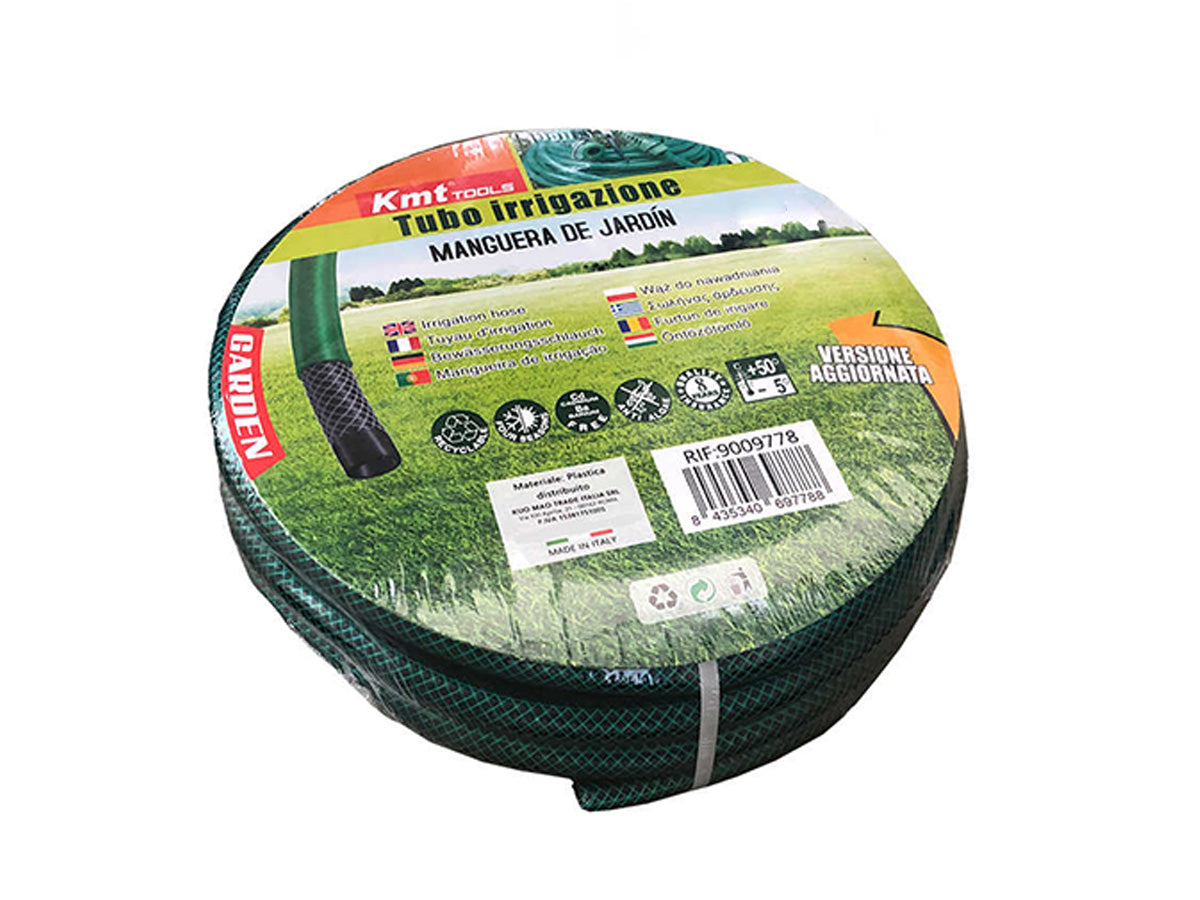 Tubo Irrigazione Retinato 3 Strati Nero Verde 1/2'' 12,5mm 10 Metri Tubo Flessibile da Giardino