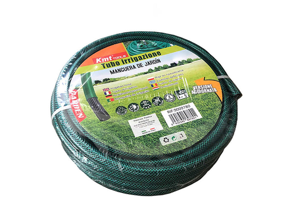 Tubo Irrigazione Retinato 3 Strati Nero Verde 1/2'' 12,5mm 20 Metri Tubo Flessibile da Giardino