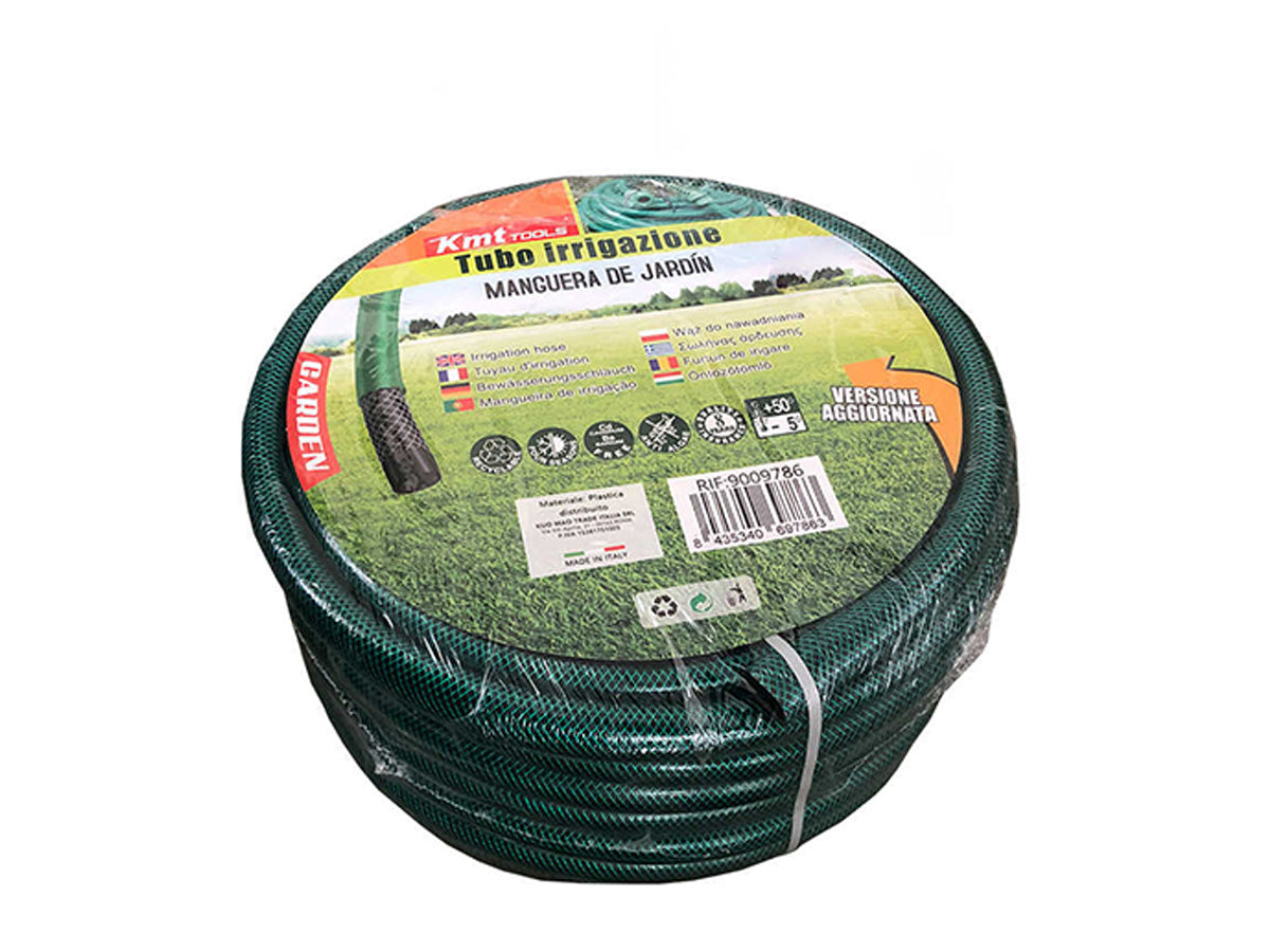 Tubo Irrigazione Retinato 3 Strati Nero Verde 1/2'' 12,5mm 25 Metri Tubo Flessibile da Giardino