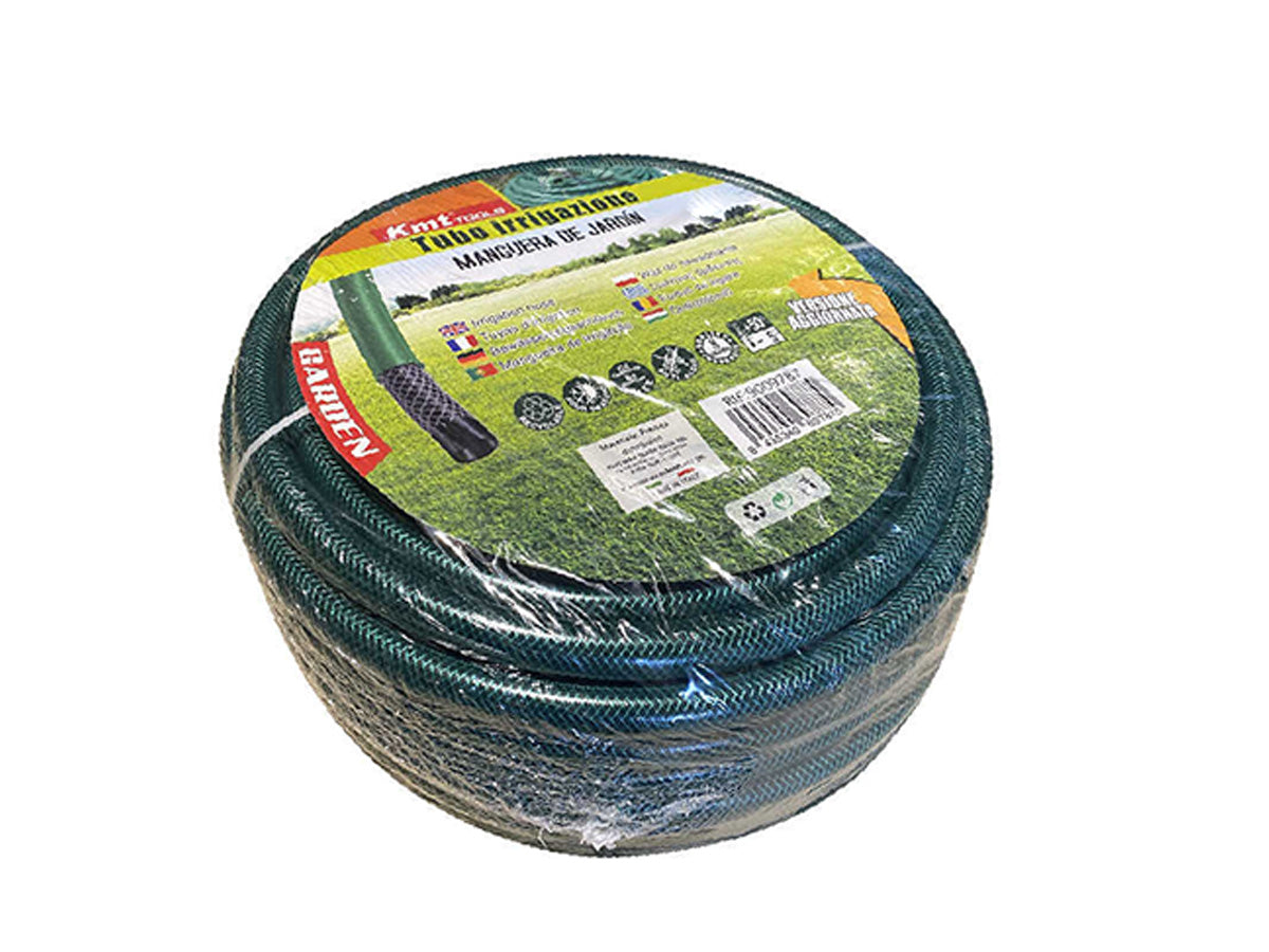 Tubo Irrigazione Retinato 3 Strati Nero Verde 1/2'' 12,5mm 30 Metri Tubo Flessibile da Giardino