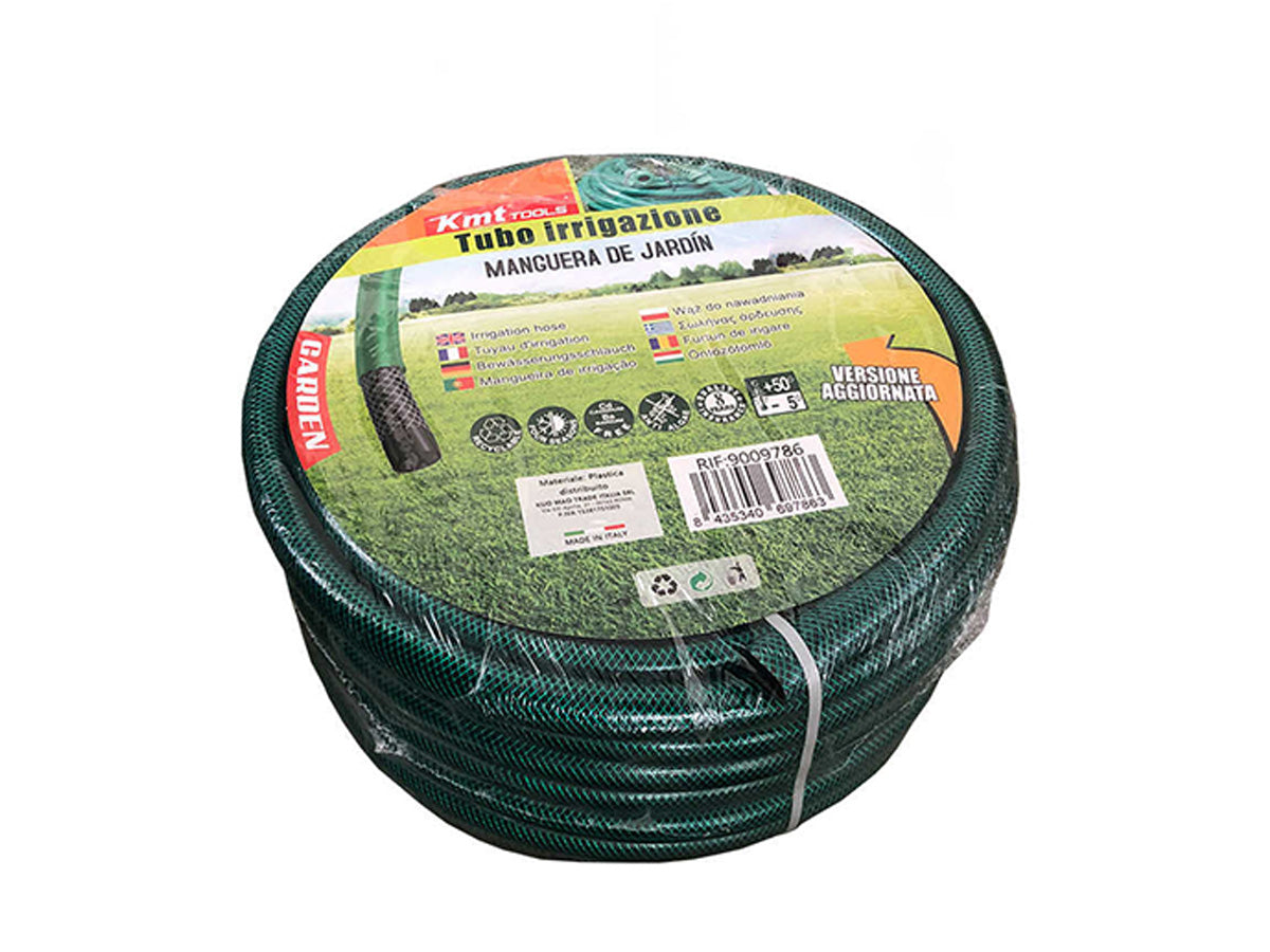 Tubo Irrigazione Retinato 3 Strati Nero Verde 5/8'' 15mm 25 Metri Tubo Flessibile da Giardino