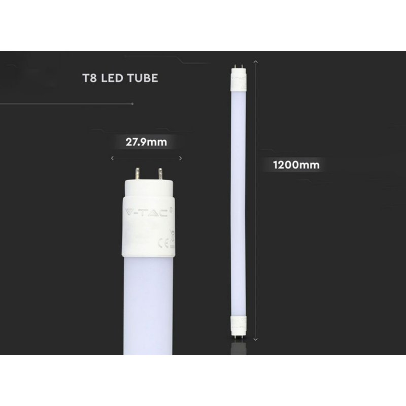 Tubo Led T8 G13 120cm 18W Freddo 6400K Chip Samsung Garanzia 5 Anni Alimentazione da Un Lato SKU-21655