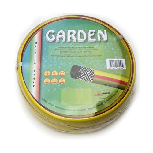 Tubo gomma giardino canna acqua 1/2 " x 25 mt  MADE IN ITALY  rinforzato irrigazione casa orto giardino cantiere.