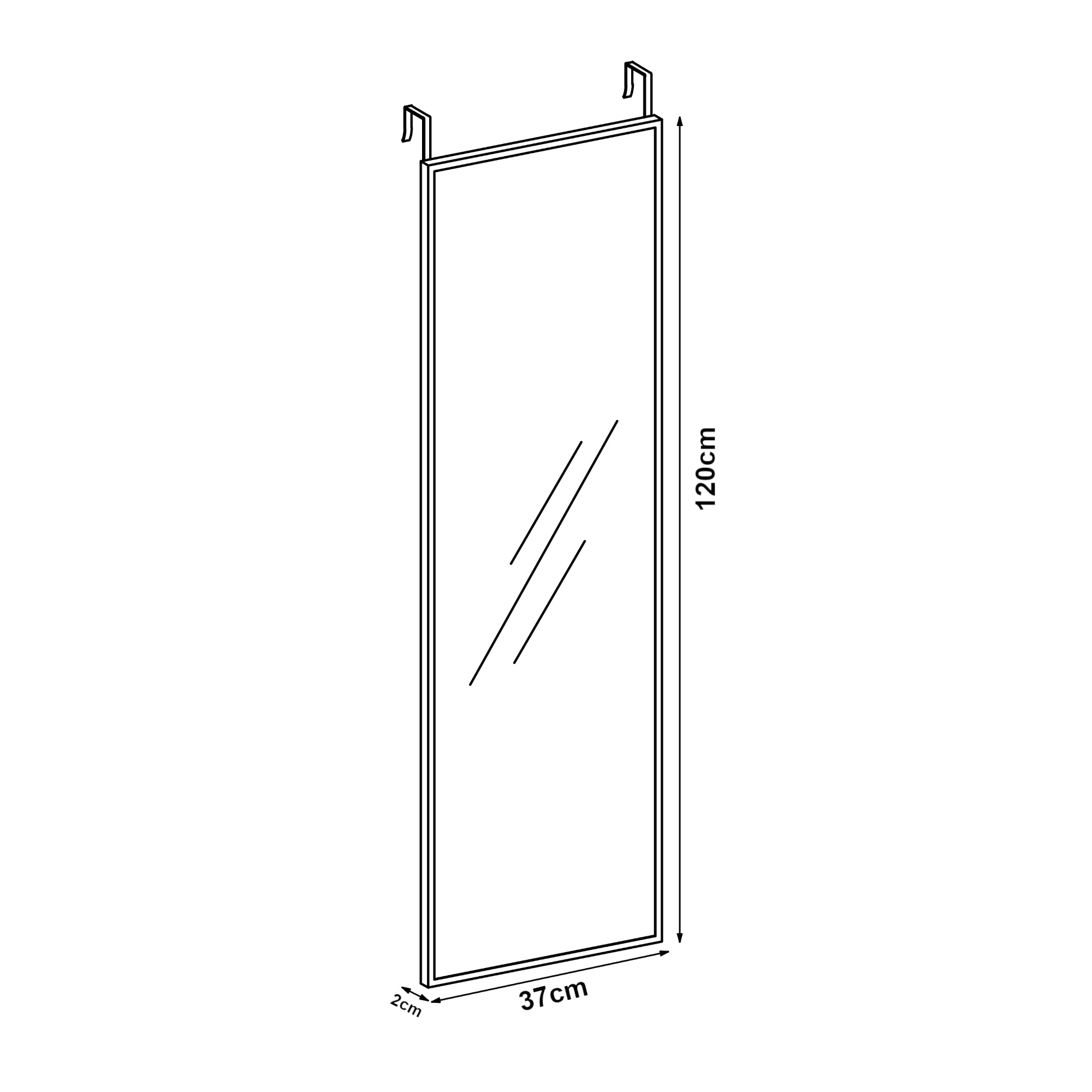 Specchio da Porta Lesina 120 x 37 cm - Bianco [en.casa]