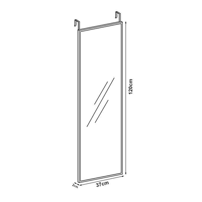 Specchio da Porta Lesina 120 x 37 cm - Bianco [en.casa]