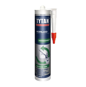 SIGILLANTE professionale  ACRILICO VERNICIABILE TITAN  BIANCO 300 ML PER FESSURE/MURI