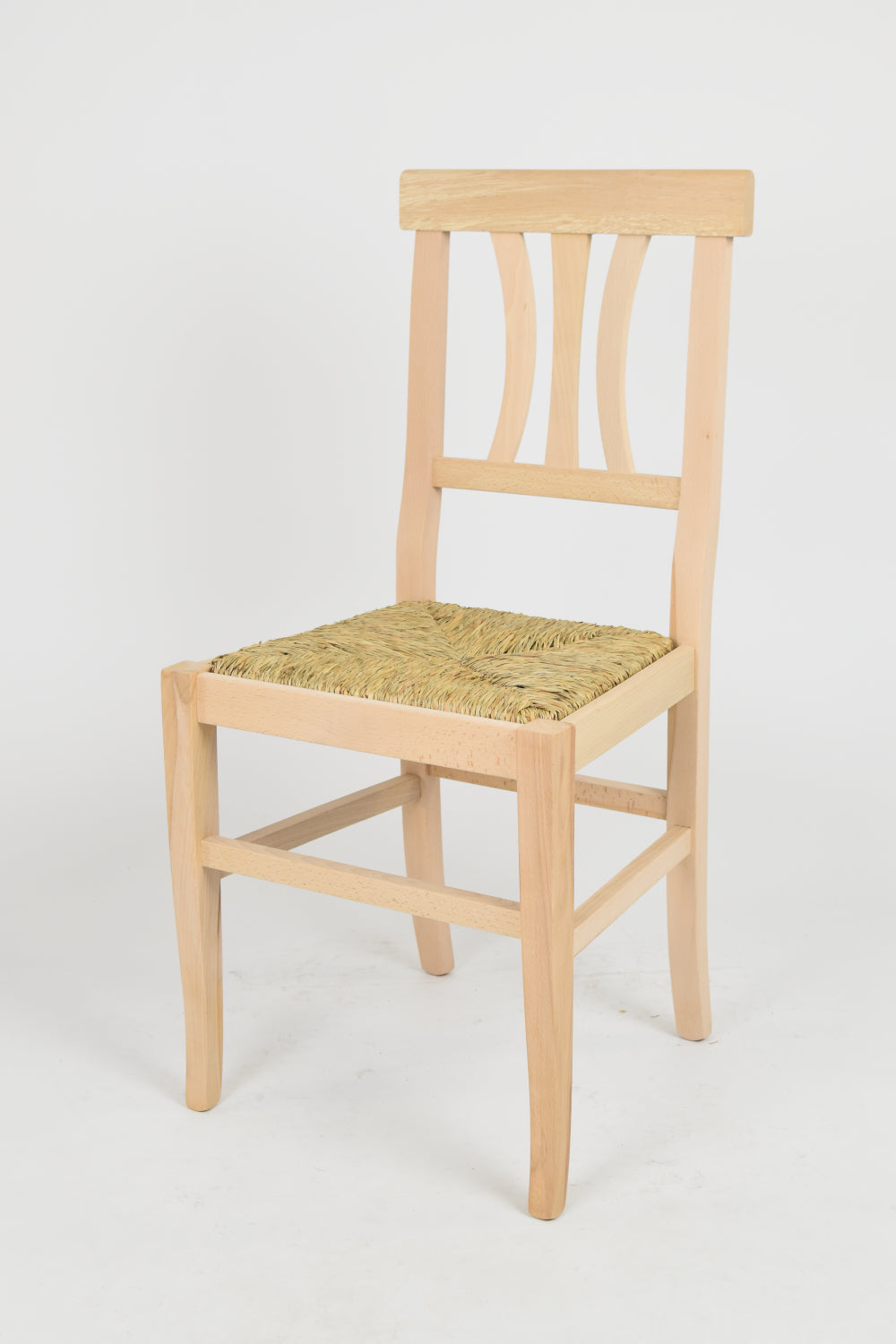 Set 2 sedie Artemisia Tommychairs, struttura in legno di faggio levigato, non trattato, 100% naturale e seduta in paglia