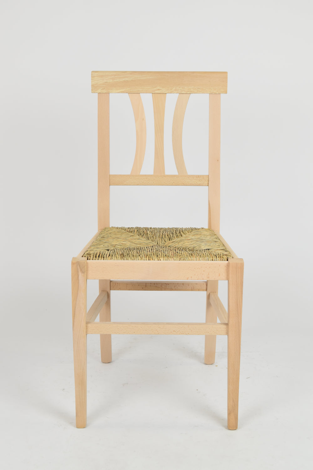 Set 2 sedie Artemisia Tommychairs, struttura in legno di faggio levigato, non trattato, 100% naturale e seduta in paglia