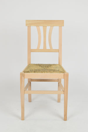 Set 2 sedie Artemisia Tommychairs, struttura in legno di faggio levigato, non trattato, 100% naturale e seduta in paglia