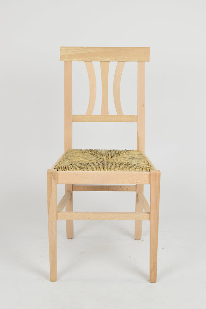 Set 2 sedie Artemisia Tommychairs, struttura in legno di faggio levigato, non trattato, 100% naturale e seduta in paglia