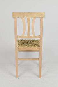 Set 4 sedie Artemisia Tommychairs, struttura in legno di faggio levigato, non trattato, 100% naturale e seduta in paglia