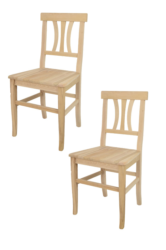 Set 2 sedie Artemisia Tommychairs, struttura in legno di faggio levigato, non trattato, 100% naturale e seduta in legno